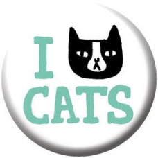 Button - 'I Cat Cats' White