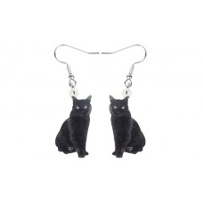 Black Cat Acrylic Earrings