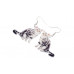 Grey Tabby Cat Acrylic Earrings