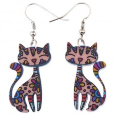 Happy Kitty Acrylic Earrings