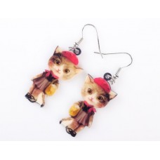 French Kitty Acrylic Earrings